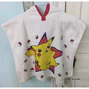 Vintage Pokemon Pikachu Kids Hooded Towel Beach Pool Cover Up